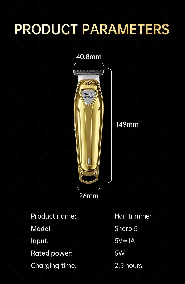 Фото - Машинка для стрижки волос Enchen Sharp 5 Semi-professional Gold