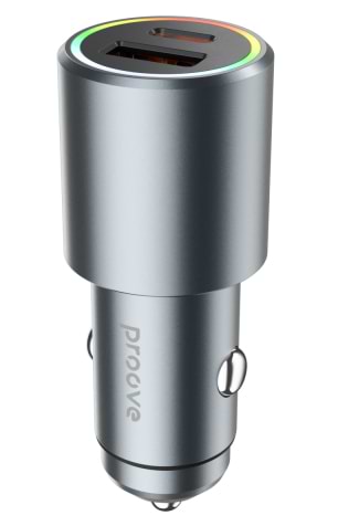 Фото - Автомобильное зарядное устройство Proove Double Energy Plus 53W (USB + Type-C) Metal Gray