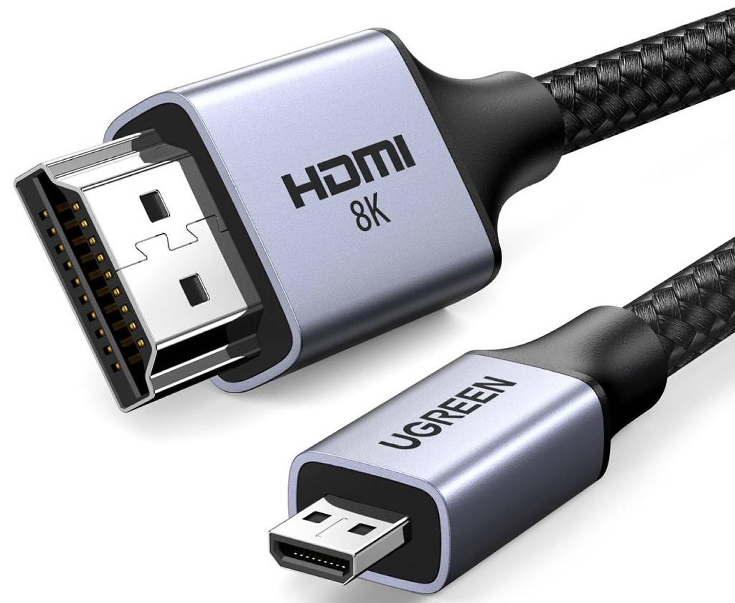 Купити Кабель HDMI UGREEN HD164 Micro-HDMI Male to HDMI 2.1 Male 2m Black (15517) - Фото 1 Кабель HDMI UGREEN HD164 Micro-HDMI Male to HDMI 2.1 Male 2m Black (15517) - Фото 1