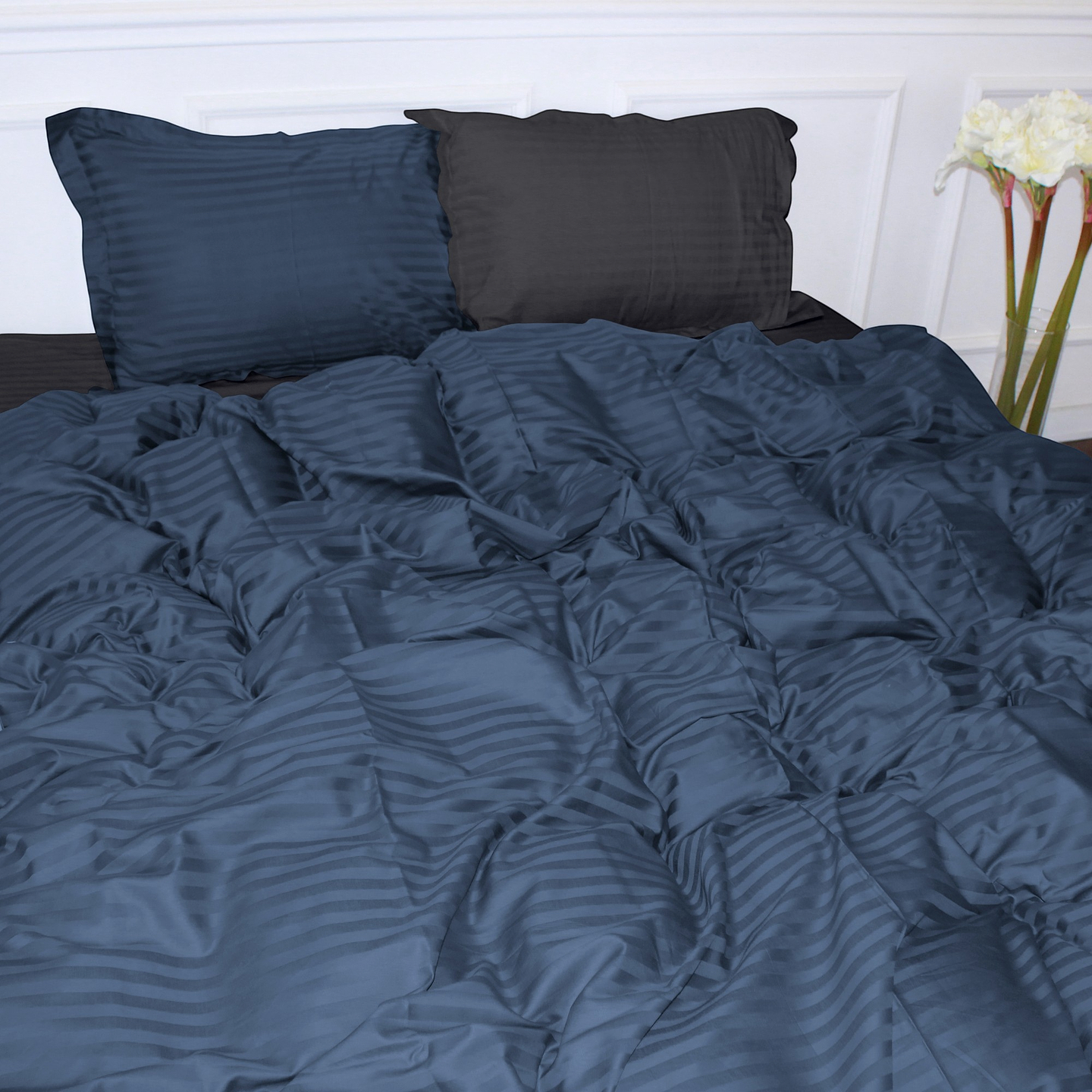 Комплект постельного белья детский MirSon Satin Stripe 30-0020 + 30-0012 Ennayard 110х140 (2200005247532)