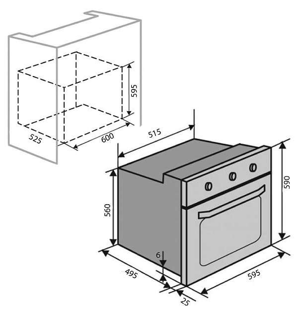 Фото - Духова шафа електрична Ventolux EO60TC-6K BK