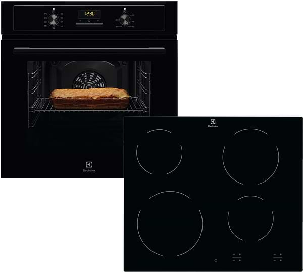 Фото - Комплект техніки Electrolux Духова шафа + Варильна поверхня Electrolux EOF3H50BK + EHF6240IOK