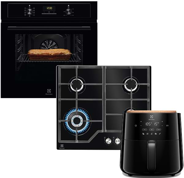 Фото - Комплект техники Electrolux Духовой шкаф + Варочная панель + Мультипечь Electrolux EOF3H50BK + KGG64362K + EAF5B