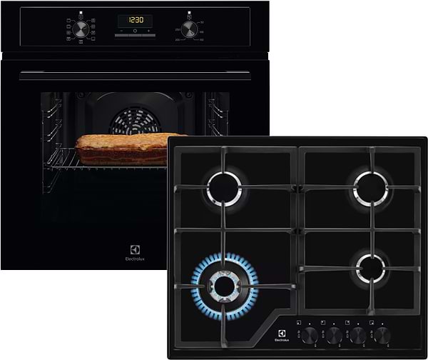 Фото - Комплект техники Electrolux Духовой шкаф + Варочная панель Electrolux EOF3H50BK + KGS6436K