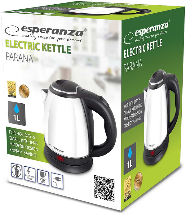 Фото - Електричний чайник Esperanza Kettle Parana 1 л (EKK128W)