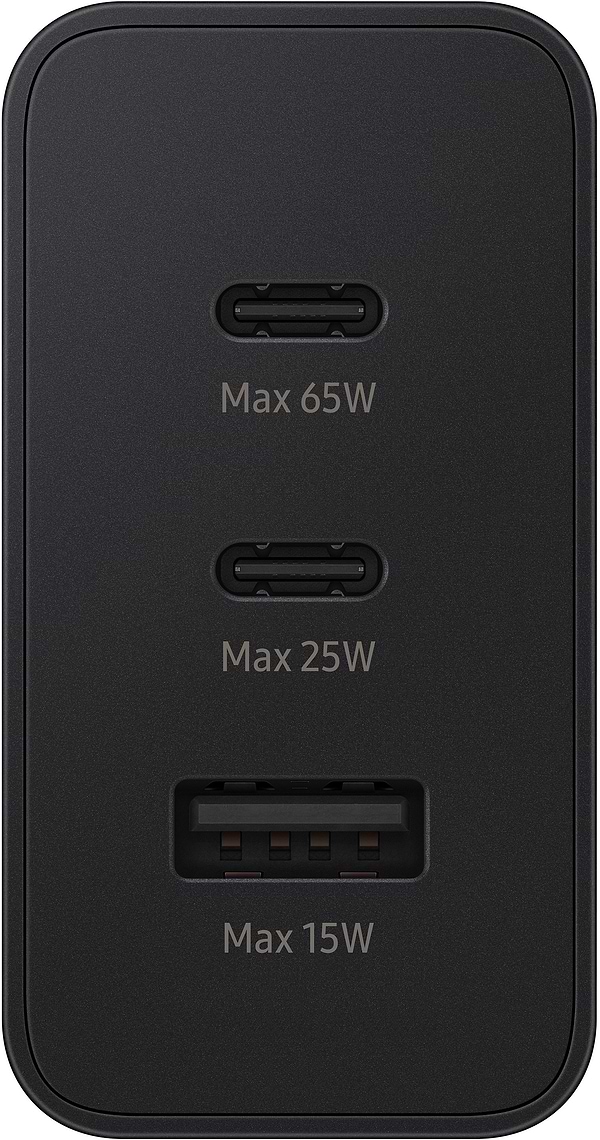Фото - Сетевое зарядное устройство Samsung Trio 65W 2 Type-C+USB Black (EP-T6530NBEGEU)