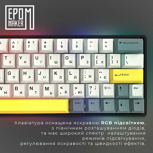 Фото - Клавиатура беспроводная игровая EPOMAKER EP64 Mulan Switch Hot-Swap RGB Black (EP64-B-M)
