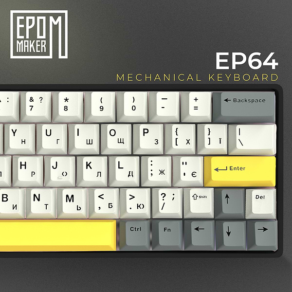 Фото - Клавиатура беспроводная игровая EPOMAKER EP64 Mulan Switch Hot-Swap RGB Black (EP64-B-M)
