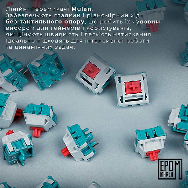 Фото - Клавиатура беспроводная игровая EPOMAKER EP64 Mulan Switch Hot-Swap RGB Black (EP64-B-M)