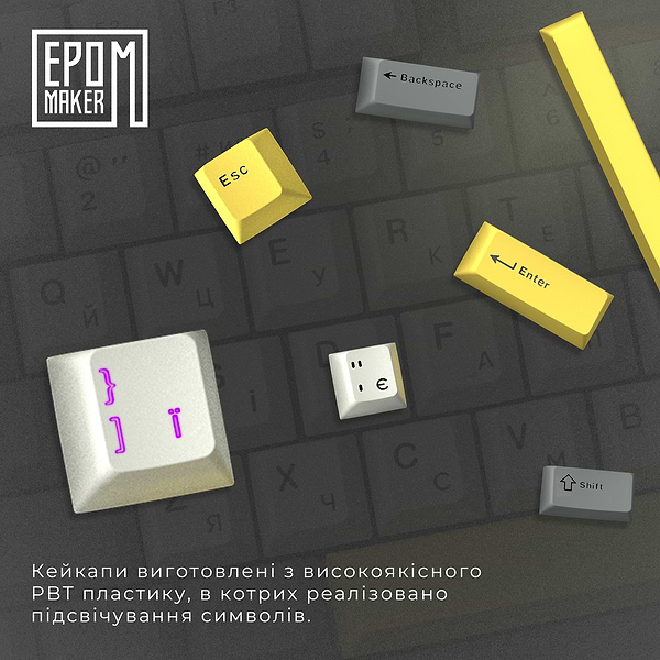 Фото - Клавиатура беспроводная игровая EPOMAKER EP64 Mulan Switch Hot-Swap RGB White (EP64-W-M)