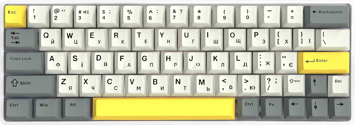 Клавіатура бездротова ігрова EPOMAKER EP64 Mulan Switch Hot-Swap RGB White (EP64-W-M) - Фото 1