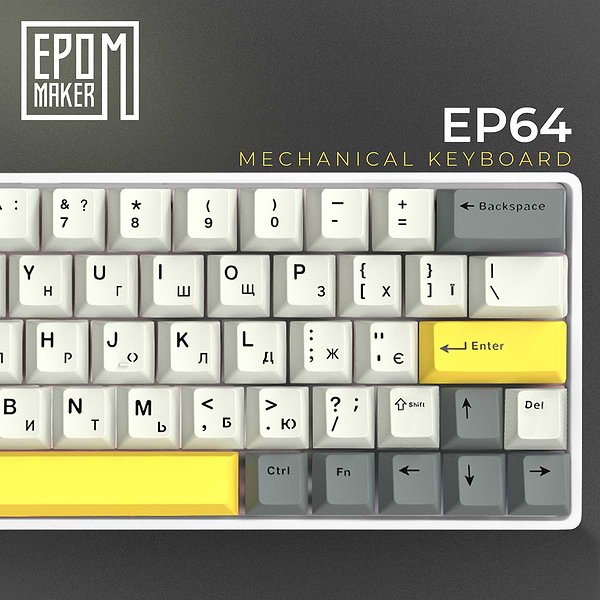 Фото - Клавиатура беспроводная игровая EPOMAKER EP64 Mulan Switch Hot-Swap RGB White (EP64-W-M)