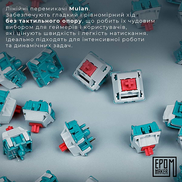 Фото - Клавиатура беспроводная игровая EPOMAKER EP64 Mulan Switch Hot-Swap RGB White (EP64-W-M)