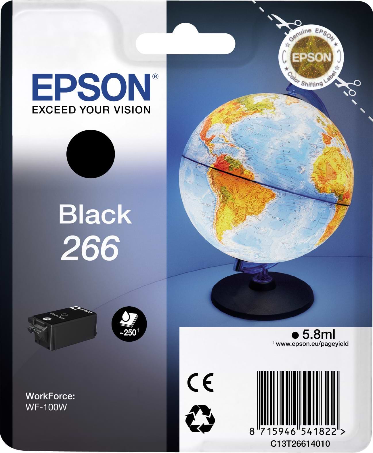 Картридж для струйныхМФУ и принтеров Epson WorkForce WF-100W black (C13T26614010)
