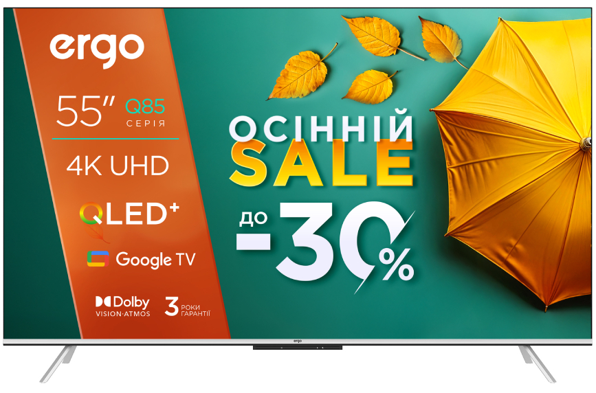 Купити Телевізор Ergo 55JUQ85 - Фото 1 Телевізор Ergo 55JUQ85 - Фото 1