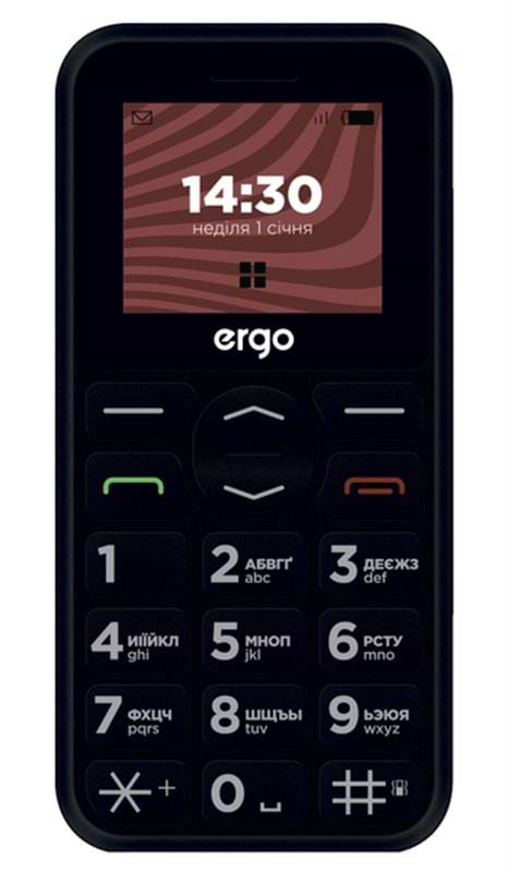 Мобильный телефон Ergo R181 Dual Sim Black - Фото 1