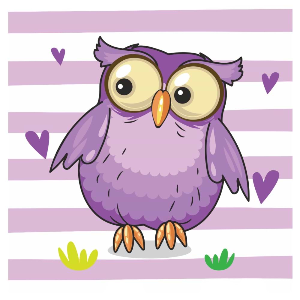 Картина по номерам Strateg Фиолетовая сова 30х30 см (ES-0819)