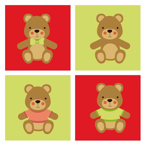 Фото - Картина за номерами Strateg Ведмежатка 30х30 см (ES-0830)