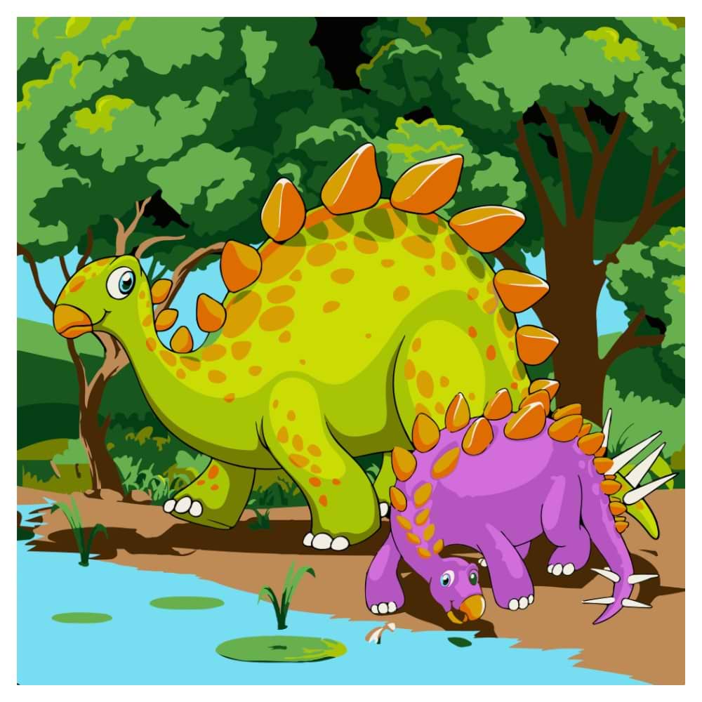 Картина по номерам Strateg Динозавры у берега 30х30 см (ES-0833)