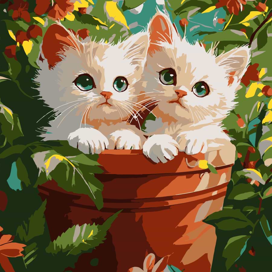 Картина по номерам Strateg Объятия котиков 30х30 (ES-0906)