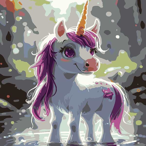 Фото - Картина за номерами Strateg Єдиноріг у лісі 30х30 (ES-0910)