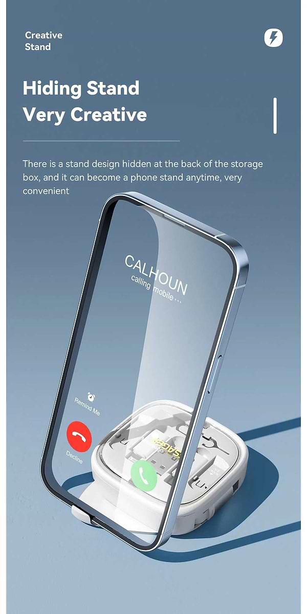 Фото - Органайзер для зберігання кабелів Essager Jicheng Multifunctional Retractable Cable Organizer Box White (ECJHZ-JC02-P)