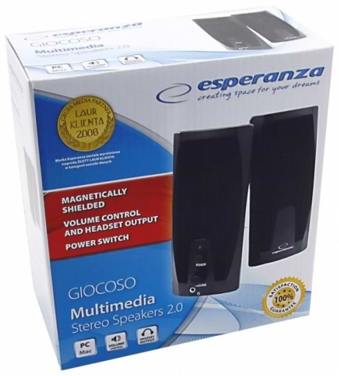 Фото - Комп'ютерна акустика компактна 2.0 Esperanza Giocoso EP110 Black