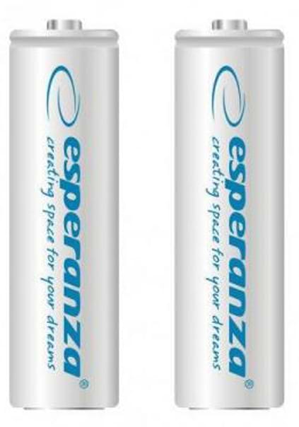 Акумулятор тип AA Esperanza Ni-MH AA 2000 mAh 2шт White (EZA103W) - Фото 1
