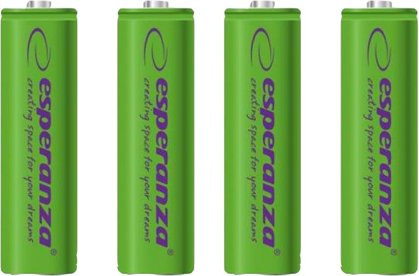 Акумулятор тип AA Esperanza Ni-MH AA 2000 mAh 4шт Green (EZA104G) - Фото 1