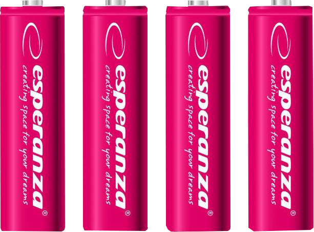 Аккумулятор тип AA Esperanza Ni-MH AA 2000 mAh 4шт Red (EZA104R)