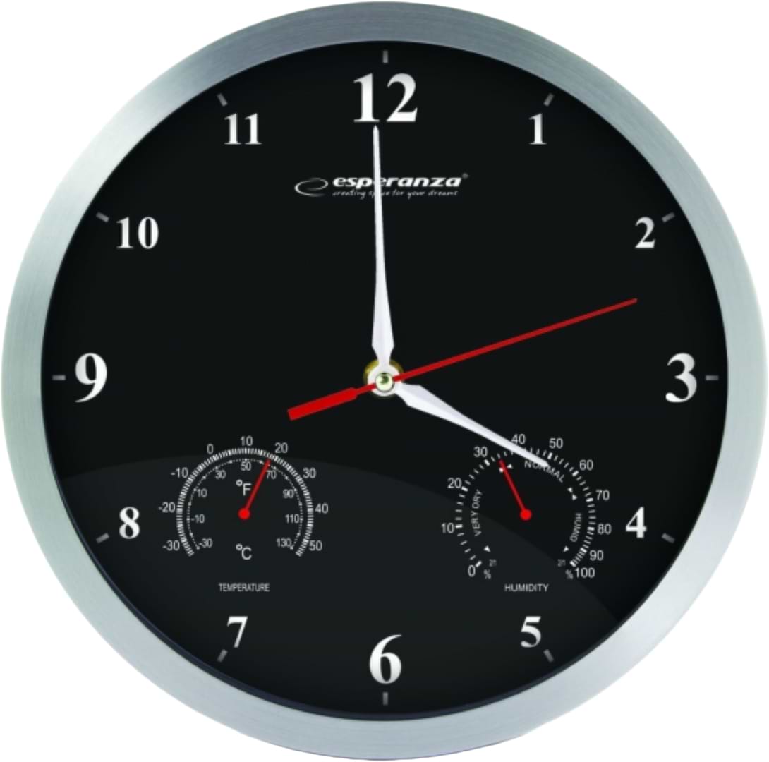 Настінний годинник Esperanza Wall Clock Washington Black (EHC008K)