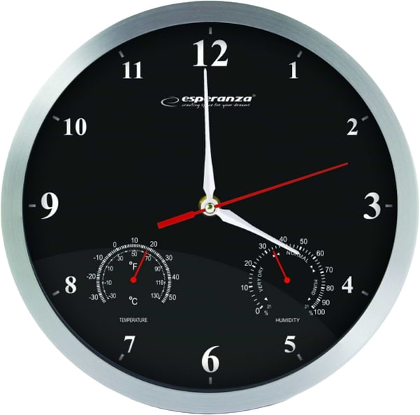 Фото - Настінний годинник Esperanza Wall Clock Washington Black (EHC008K)