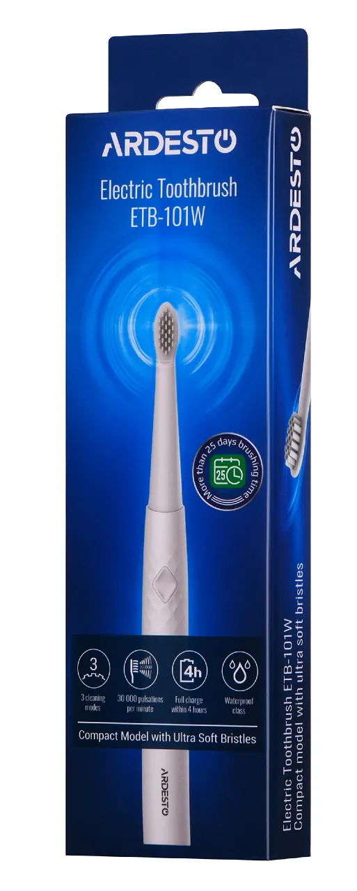 Фото - Зубна щітка електрична Ardesto ETB-101W White