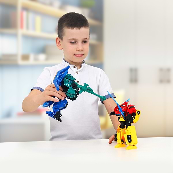 Фото - Тварина-трансформер Dinoster Lite РАПТОР ТРОН (2 машини) (EU580811)