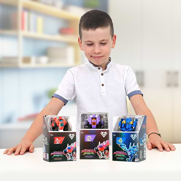 Фото - Тварина-трансформер Dinoster ЧЕРВОНИЙ РАПТОР-БОТ (бокс для зберігання) (EU580840-1)