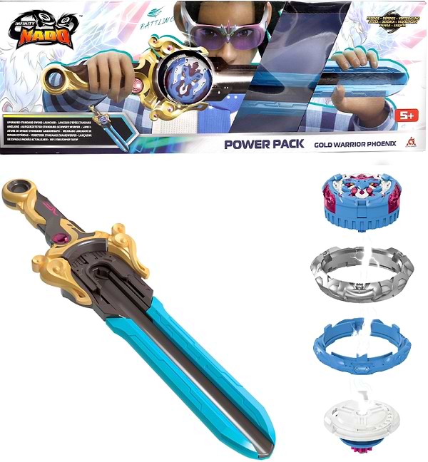 Фото - Волчок Auldey Infinity Nado VI Power Pack Золотой Воин Феникс (Gold Warrior Phoenix) (EU654115)