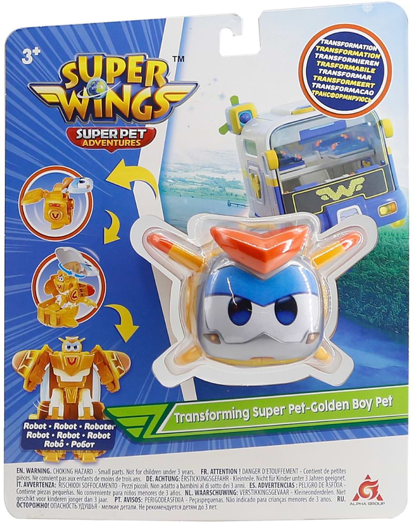Фото - Робот-трансформер Super Wings Transforming Super Pet Золотой Мальчик любимец (EU770644)