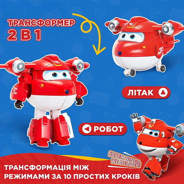 Фото - Колекційна фігурка Super Wings Transforming Jett (EU780210)