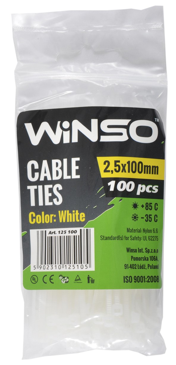 Фото - Набір хомутів Winso 2,5x100 (125100)