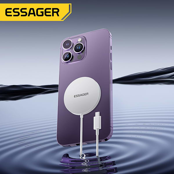 Фото - Бездротовий зарядний пристрій Essager 2in1 Wireless Charger 15W White (EWXCX-CF02-Z)