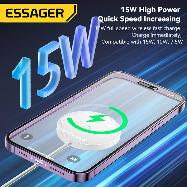 Фото - Бездротовий зарядний пристрій Essager 2in1 Wireless Charger 15W White (EWXCX-CF02-Z)