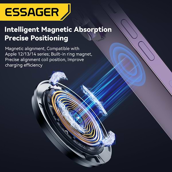 Фото - Бездротовий зарядний пристрій Essager 2in1 Wireless Charger 15W White (EWXCX-CF02-Z)