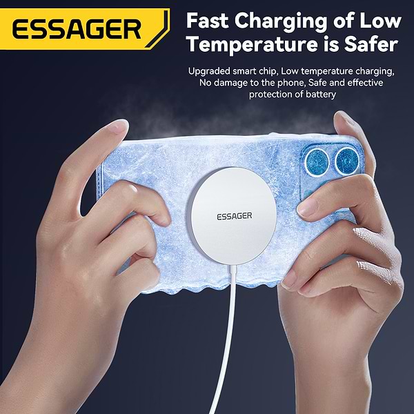 Фото - Бездротовий зарядний пристрій Essager 2in1 Wireless Charger 15W White (EWXCX-CF02-Z)