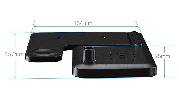 Фото - Бездротовий зарядний пристрій Essager Jiecheng 4 in1  PD15W Black (EWXZM-JC01-Z)