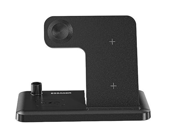 Фото - Бездротовий зарядний пристрій Essager Jiecheng 4 in1  PD15W Black (EWXZM-JC01-Z)