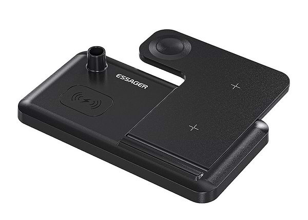 Фото - Бездротовий зарядний пристрій Essager Jiecheng 4 in1  PD15W Black (EWXZM-JC01-Z)
