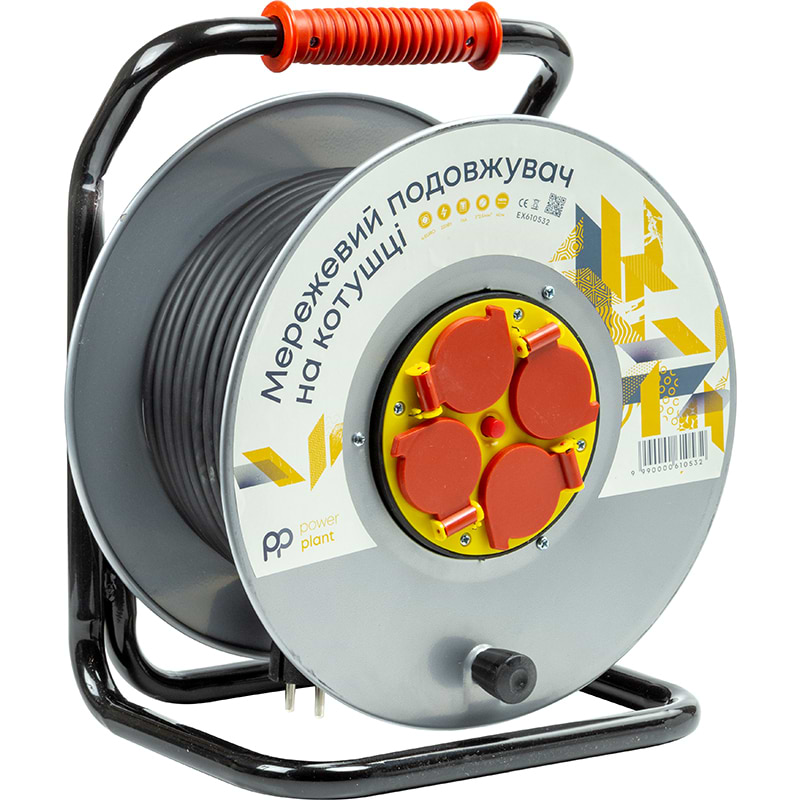 Подовжувач 220В PowerPlant JY-20022/25 (EX610525) 4 розетки 25m - Фото 1