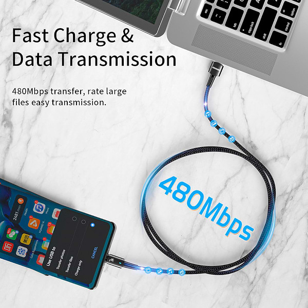 Фото - Кабель синхронизации данных Essager Sunset Type-C 7A USB charging and data Fully compatible cable 1m Black (EXC7A-CG01-P)