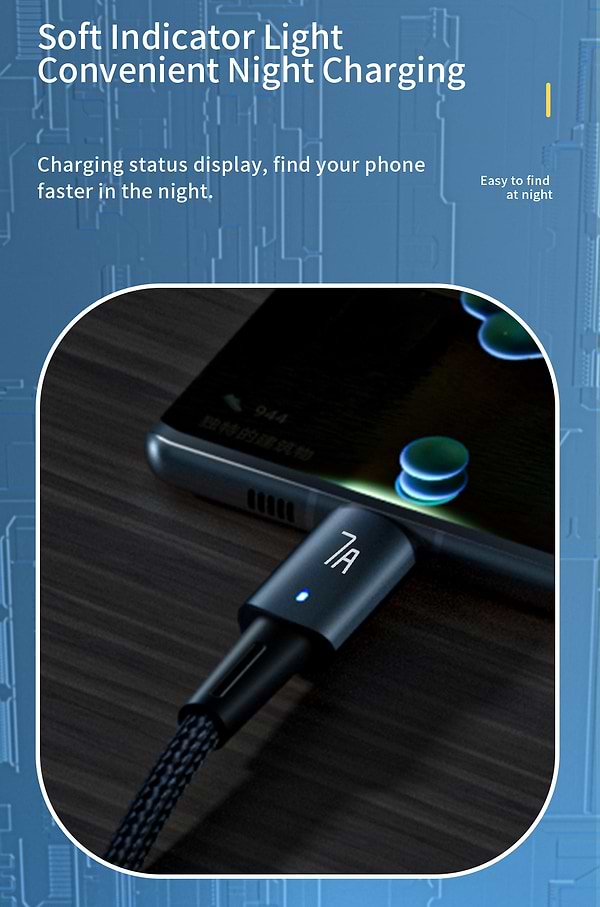 Фото - Кабель Essager Type-C 7A USB 1m Blue (EXC7A-CG03-P)