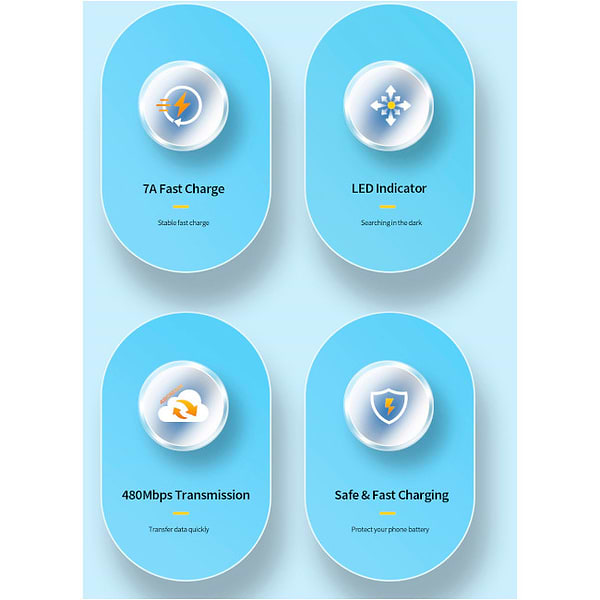 Фото - Кабель Essager Sunset Type-C 7A USB 0.5m Black (EXC7A-CGB01-P)